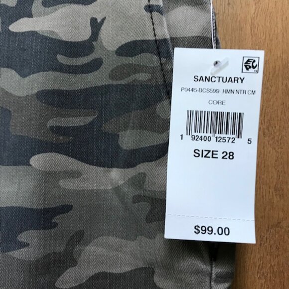 NEW Sanctuary Camo Skinny Jeans Pants Size 28 - Picture 12 of 13